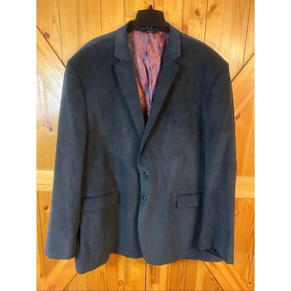 Afazzy Charcoal Square Weave Sport Coat Blazer Jacket NWT READ Size 60XL (5676)